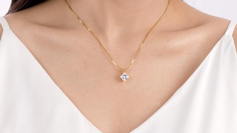 Princess Cut Moissanite Pendant