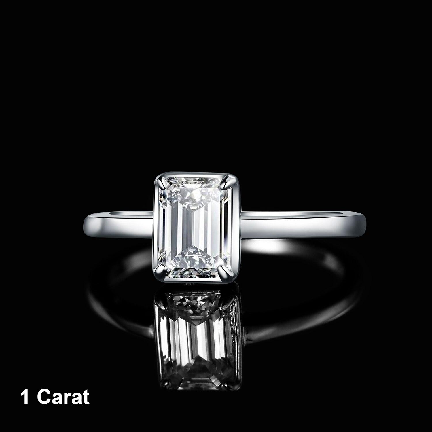 Emerald Cut Moissanite Basket Set Solitaire Ring