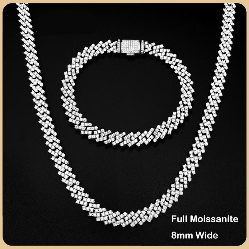 Moissanite Hip Hop Necklace (Squared Style) (1) Moissanite Hip Hop Necklace | Bracelet (Squared Style)