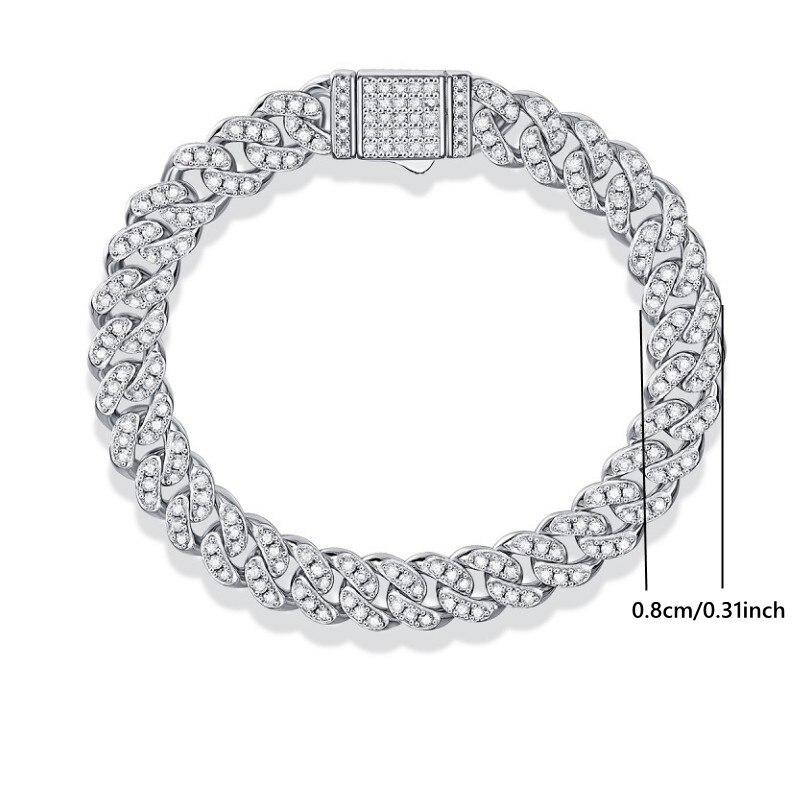 Hip Hop Moissanite Bracelet (5) Hip Hop Moissanite Bracelet (Rounded Style)