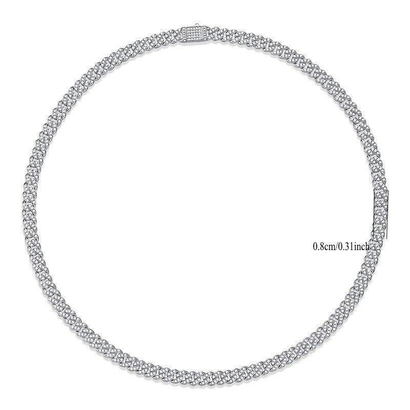 Hip Hop Moissanite Necklace (3) Hip Hop Moissanite Necklace (Rounded Style)