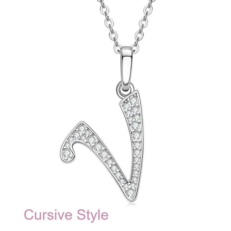 Moissanite Initial Letter Pendant (20) V Moissanite Initial Letter Pendant