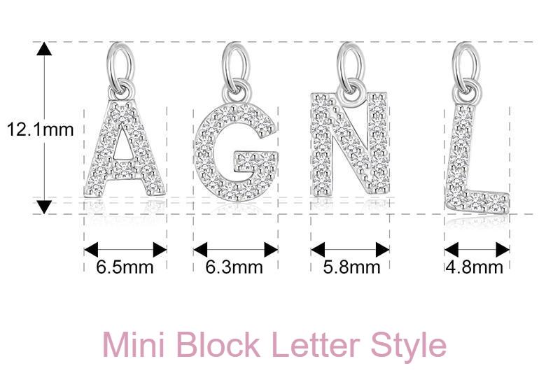 Moissanite Initial Letter Pendant (6) Moissanite Initial Letter Pendant