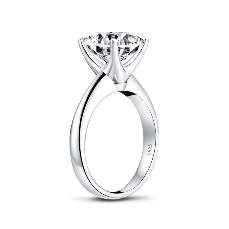 3ct Round 4 Prong Solitaire Moissanite Ring