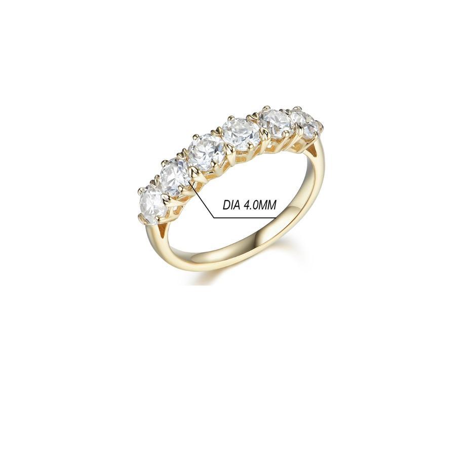 Old European Cut Moissanite Eternity Wedder Ring