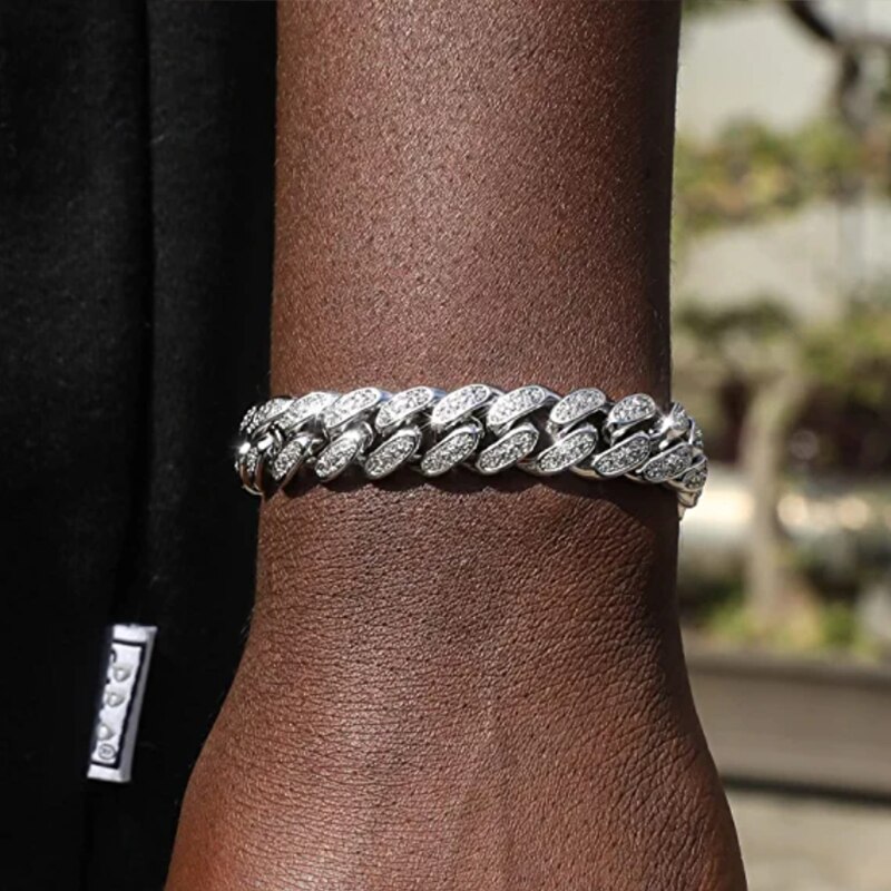 Hip Hop Moissanite Bracelet (4) Hip Hop Moissanite Bracelet (Rounded Style)