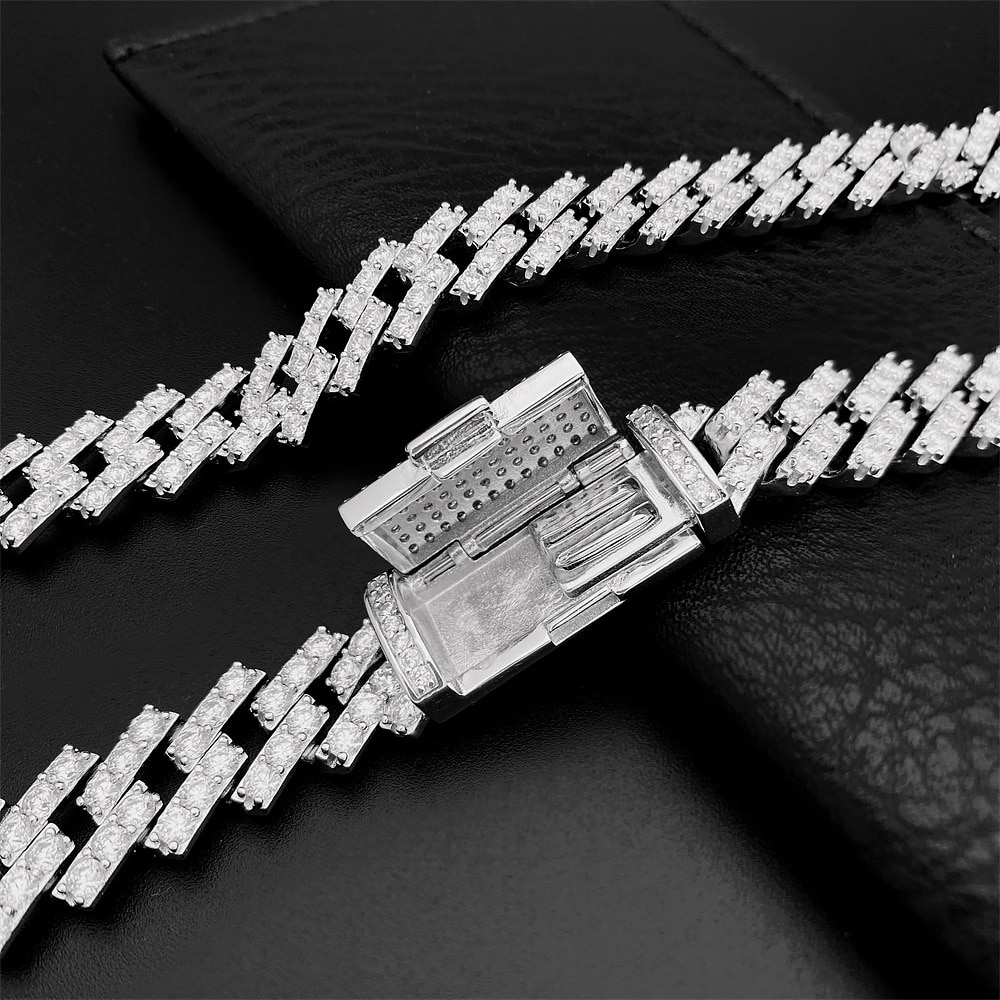 Moissanite Hip Hop Bracelet + Necklace (Squared Option) (8)