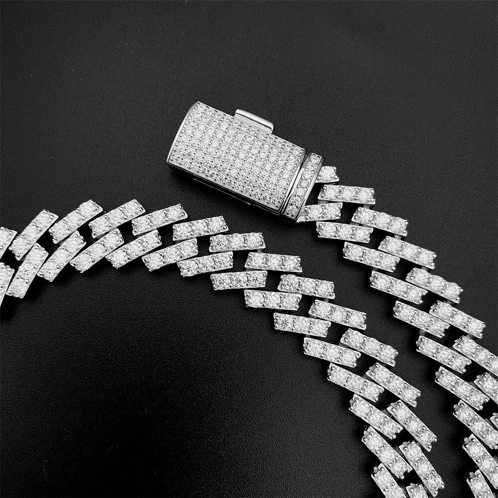 Moissanite Hip Hop Necklace (Squared Style) (2)