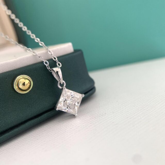 Princess Cut Moissanite Pendant