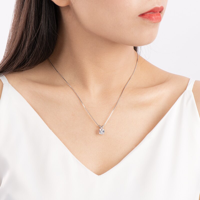 Pari Double Slide Link Princess Cut Moissanite Pendant (2) Princess Cut Moissanite Pendant