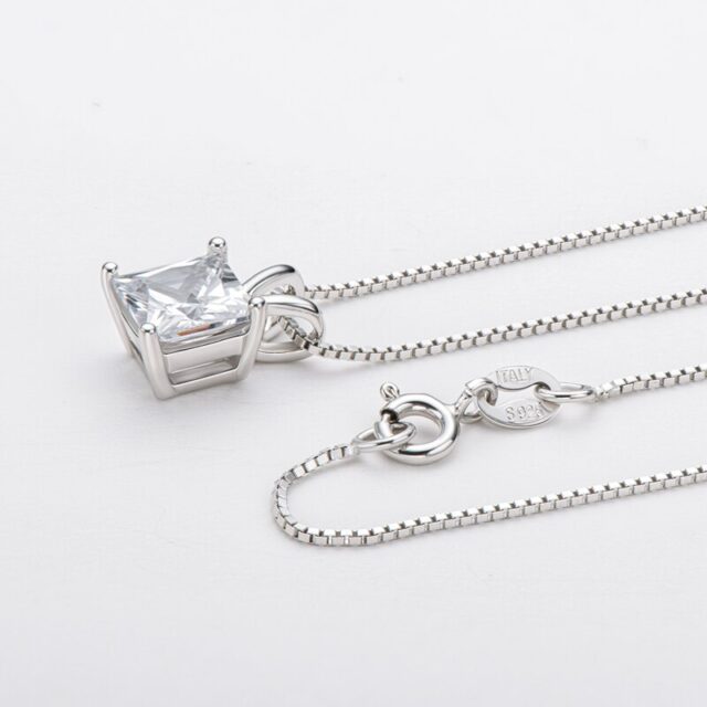 Princess Cut Moissanite Pendant