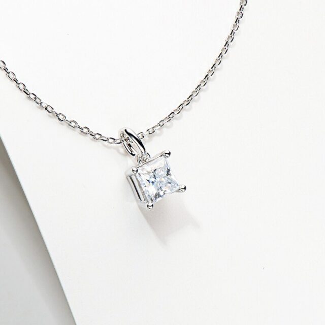 Princess Cut Moissanite Pendant