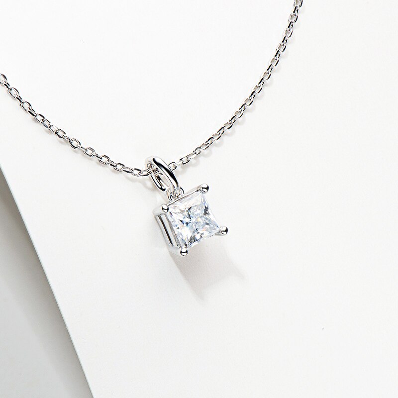 Pari Princess Cut Moissanite Pendant (3) Princess Cut Moissanite Pendant