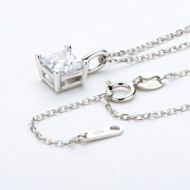 Princess Cut Moissanite Pendant