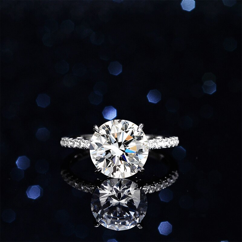 Soleil 5ct Round Moissanite 4 Prong Solitaire Ring (2)