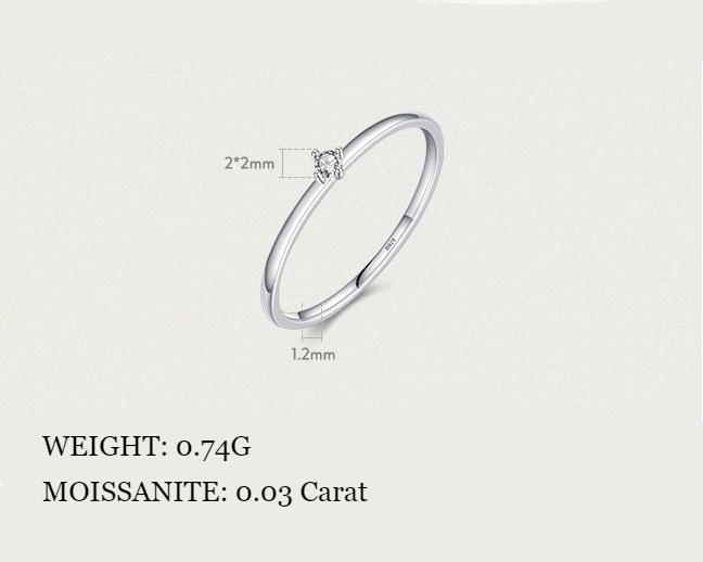 Gidget 2mm Moissanite 4 Prong Solitaire Ring for Girls + Women (Dimensions) Gidget 2mm Moissanite 4 Prong Solitaire Ring for Girls + Women (Dimensions)
