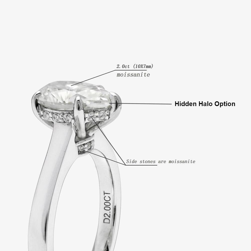 Phaedra 2ct Pear Cut Moissanite Solitaire Ring with Hidden Halo (2) Phaedra 2ct Pear Cut Moissanite Solitaire Ring with Hidden Halo