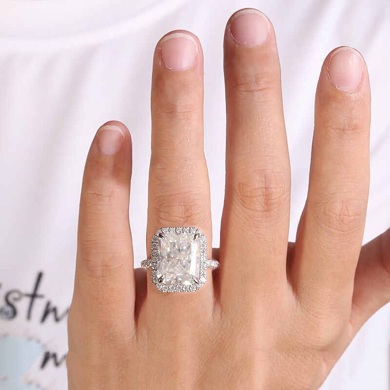 Raelynn 6 carat radiant cut moissanite halo ring (1) 6 carat radiant cut moissanite halo ring