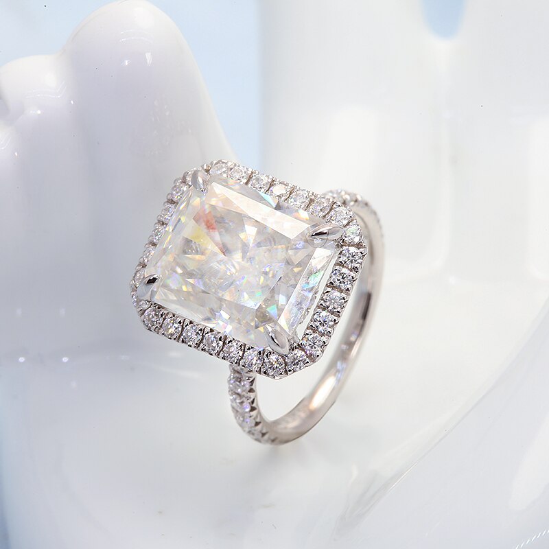 Raelynn 6 carat radiant cut moissanite halo ring (4) 6 carat radiant cut moissanite halo ring