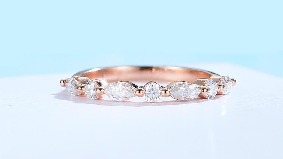 Marquise Moissanite Eternity Ring