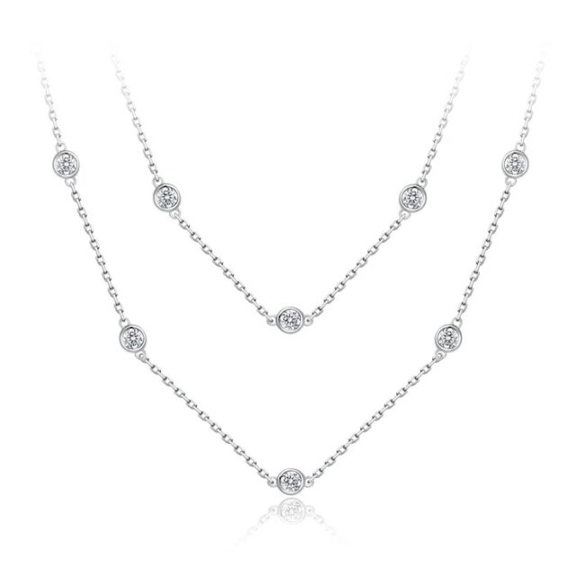 Beatrice Round Moissanite Bezel Set Pendant Hero
